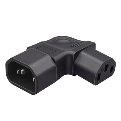 Right Angle IEC320 C14 To C13 Power Plug Adapter, 3 Pin Male To Female Converter For Electronic Devices