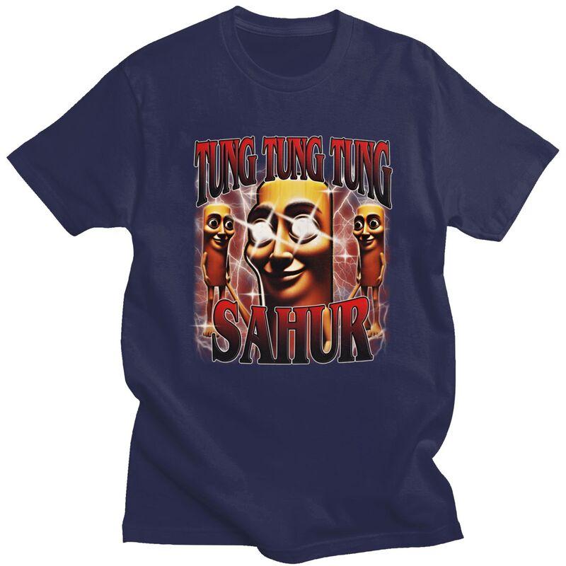 Men Tung Tung Tung Sahur Italian Brainrot T Shirts 100 Cotton Colthing Leisure Novelty Creative Graphics Tee Tops