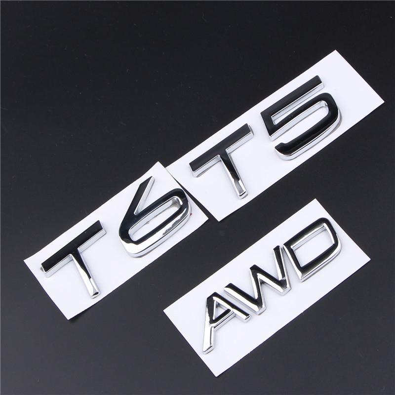 Autocolante pentru mașină modificate Metal AWD T5 T6 Logo auto S60L XC60 XC90 Aripa modificată Coadă standard Standard Autocolante decorative pentru mașină