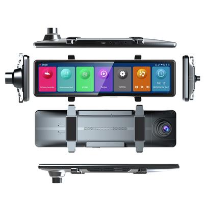 3 Cameras Dash Cam 12in 2.5K Clear Car Rearview Mirror BT Car Video Recording Camcorder Touched