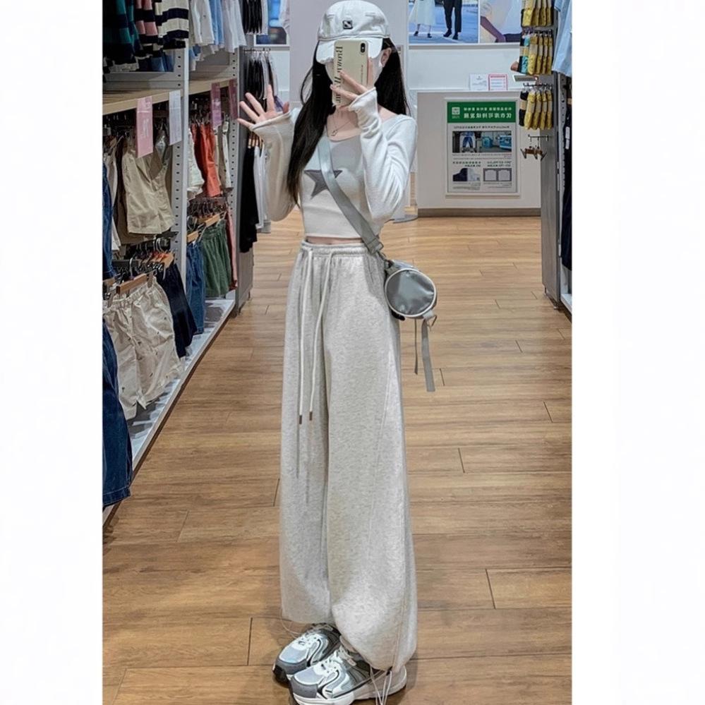 

High-Waisted Fleece-Lined Women s Sweatpants - Loose Straight-Leg for Winter XXL (135-145cm)