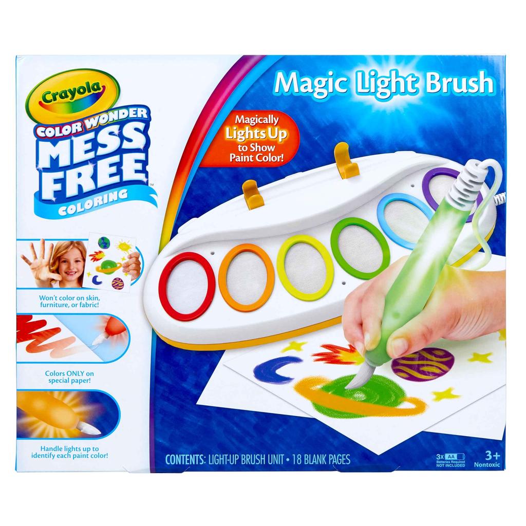 Crayola Color Wonder Magic Light Mess Free Gift for 6 Brush, Painting, Kids, 3, 4, 5,
