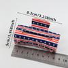 8cm 1pc American Flag Printed Hair Clip Women's Personalized Back of Head Hair Claw Square Holiday Party Hair Accessory