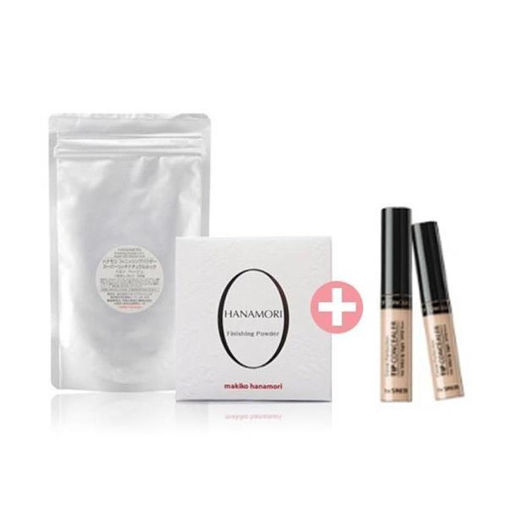Hanamori Finishing Powder 100g Refill + The Saem Tip Concealer Mini 2 Types