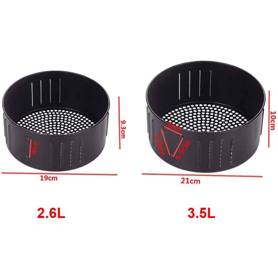 Universal Air Fryer Replacement Basket, Non Stick Air Frying Baking Pan Dish Kitchen Roasting Tin Cooking Drain Oil Baking Tray, Dishwasher Safe