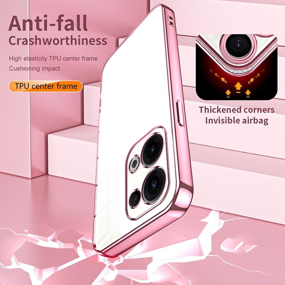 Pour Oppo Reno13 5G (Global) Coque Cadre Électroplaqué Housse de Téléphone en TPU Souple