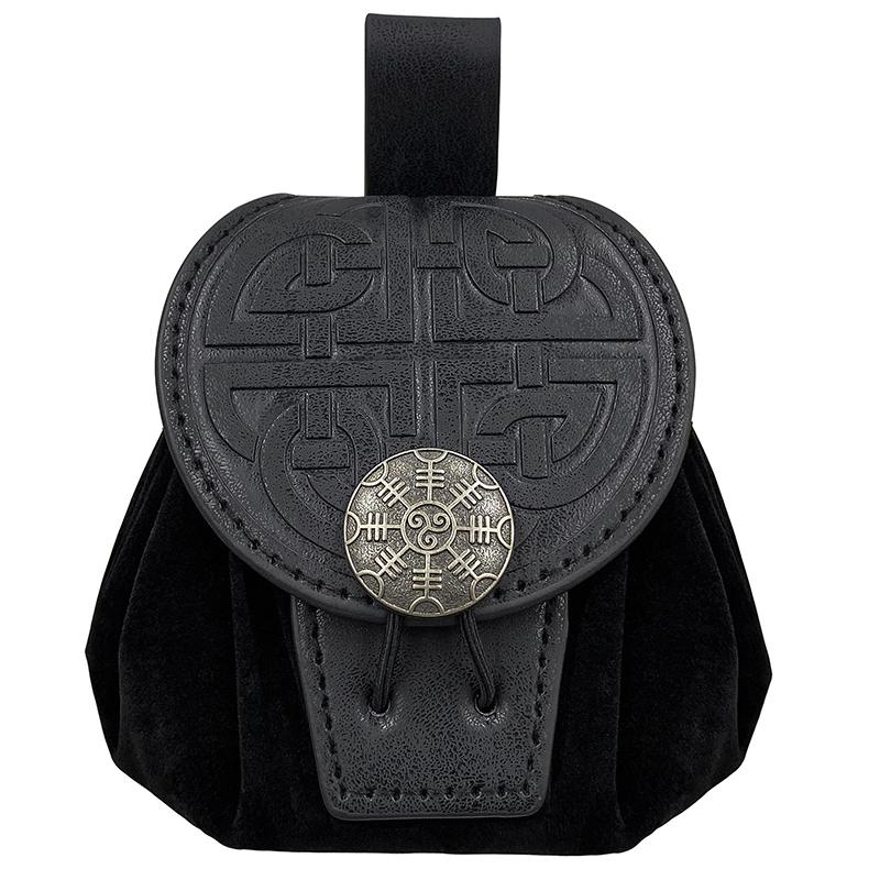 Medieval Punk Retro Waist Bag Pu Leather Outdoor Belt Bag Wallet Travel Party Role Play Cosplay Drawstring Hip Coin Purse