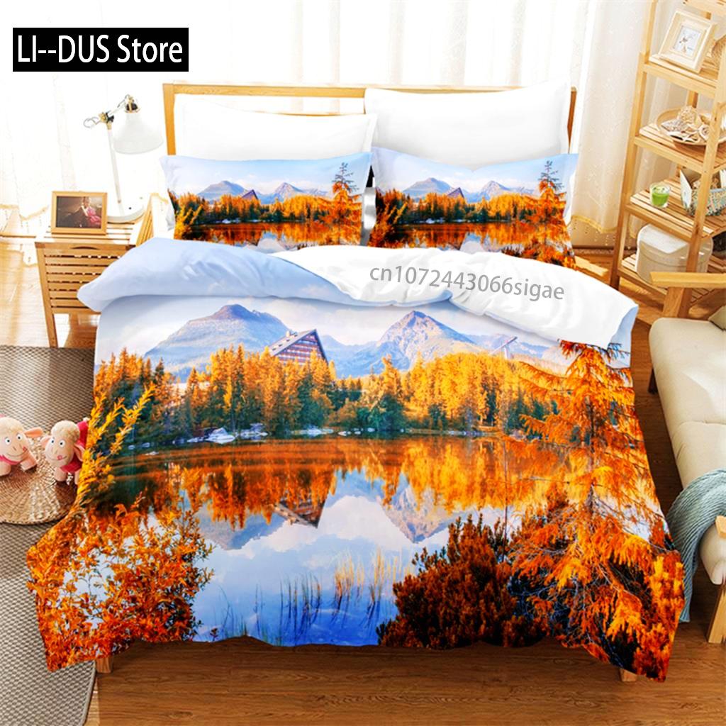 

Comforter Natural Scenery Bedding Set 3D Bedding Digital Printing Queen Size Bedding Set Fashion Design Comforter (quilt)-EU Single(135*200cm)3pcs
