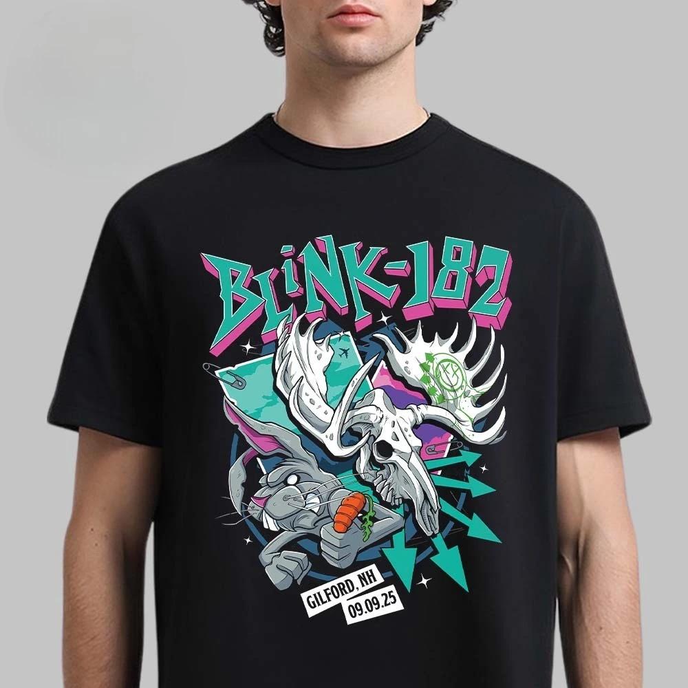 2026 Summer Blink 182 Gilford New Hampshire Missionary Impossible Tour Venue Tee At Bank New Hampshire Pavilion