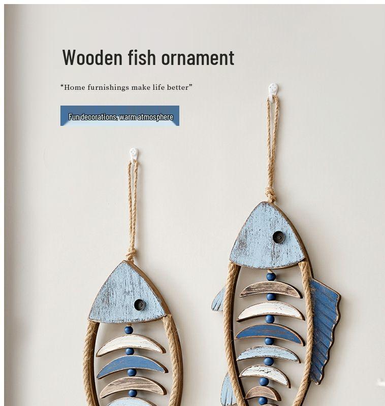 3D-Fisch-Wandanhänger im mediterranen Stil für Hotel- und Flurdekoration