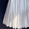 Japanese Mori Girl Spring Summer Women Midi Skirt Elastic Waist Jacquard Cotton White Skirt Sweet Basic Soft Ladies' A-Line Skirt