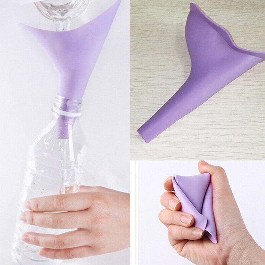 Verpackter Silikon-Urinal für Frauen, tragbar für Outdoor, Reisen, Camping, Wandern, Notfall, Steh-Urinier-Trichter, persönliches Hygiene-Pflege-Werkzeug XJM