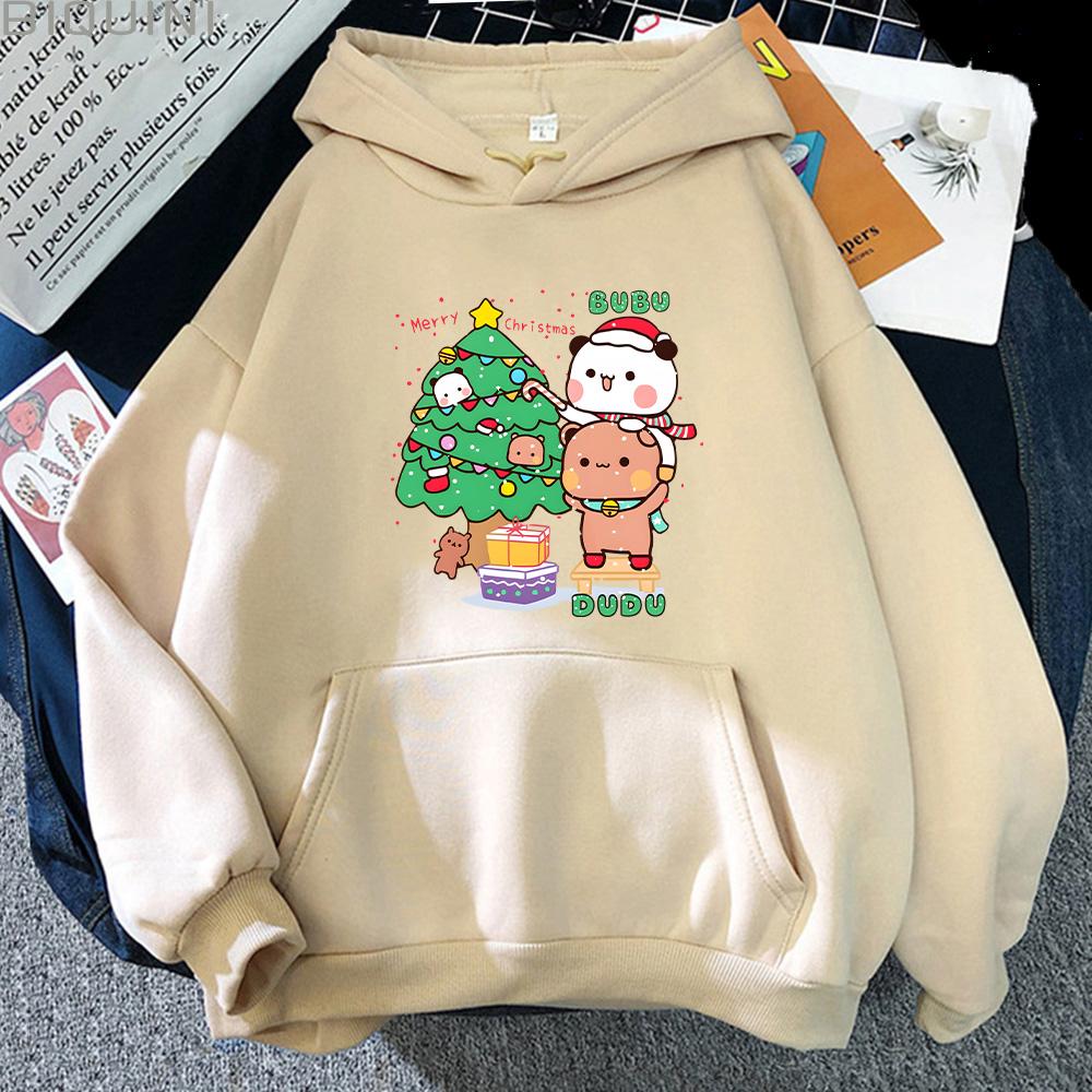 Harajuku Bubu Dudu Cute Cartoon Printed Hoodie Couple Women Men Sweatshirt Hip Hop Long Sleeves Fleece Loose Hooded Streetwear