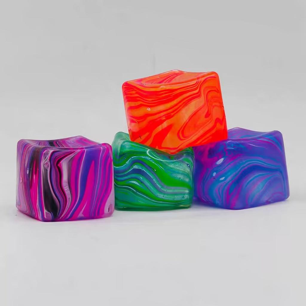 1/4PCS Squishy Maltose Cube Squeezing Balls Pinch Decompression Fidget Toy Slow Rebound Stress Relief Toy Funny Kneading Cube