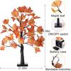 Maple Leaf LED Tree Lamp - Harvest Festival Thanksgiving Red Maple Desktop Decoration Lights