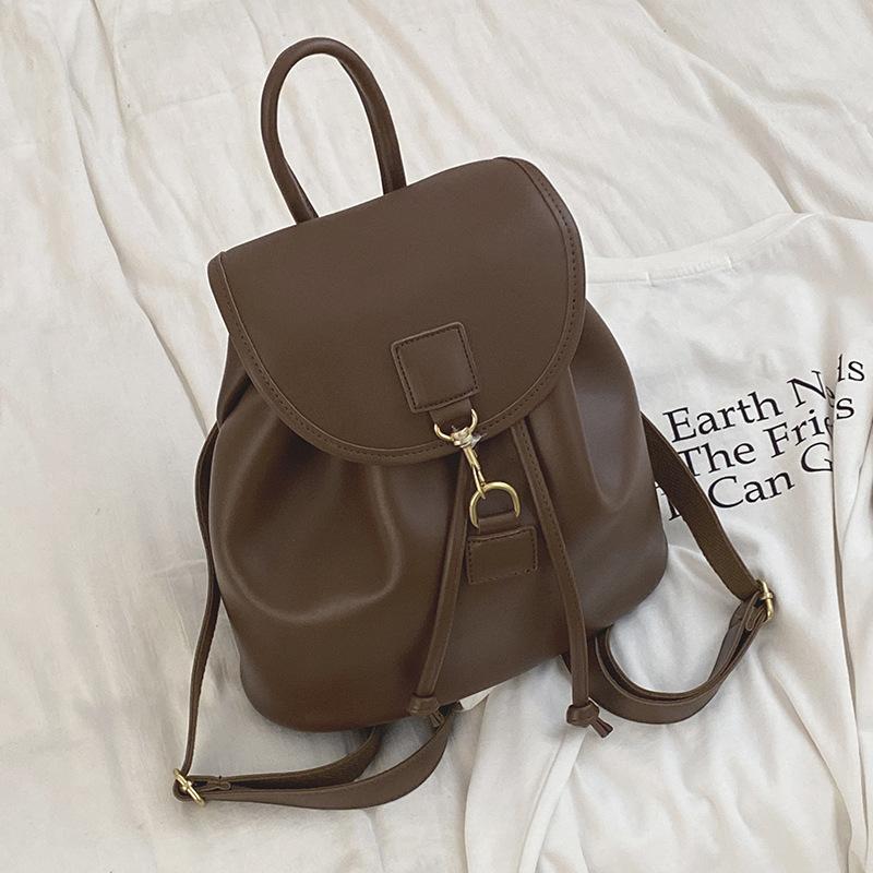 

Korean version backpack women s 2025 new trendy leisure college style backpack versatile large-capacity travel bag коричневый