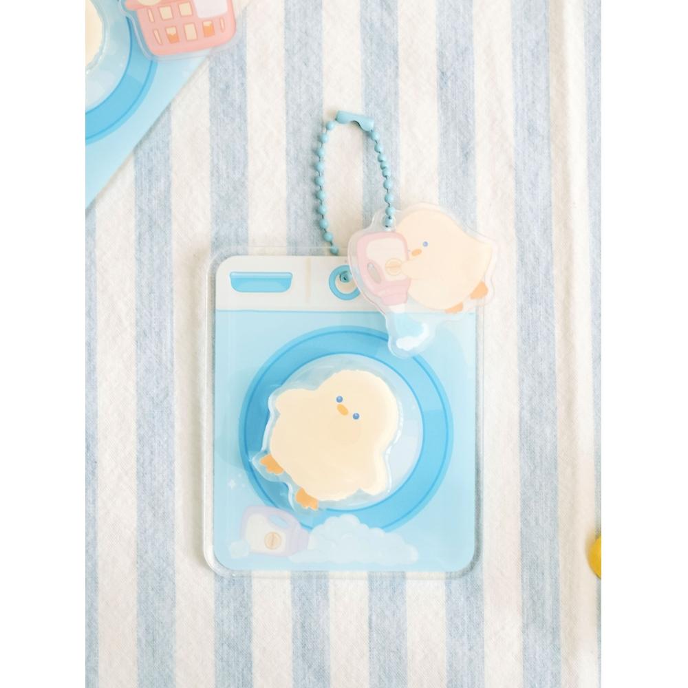 Daiso SpRing Refurbished Round And Round Washing Machine Key Ring Basic