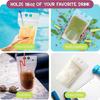 100Pcs 16Oz Drink Pouches for Adults - Drink Pouches with Straws X100 - Resealable Smoothie Pouches