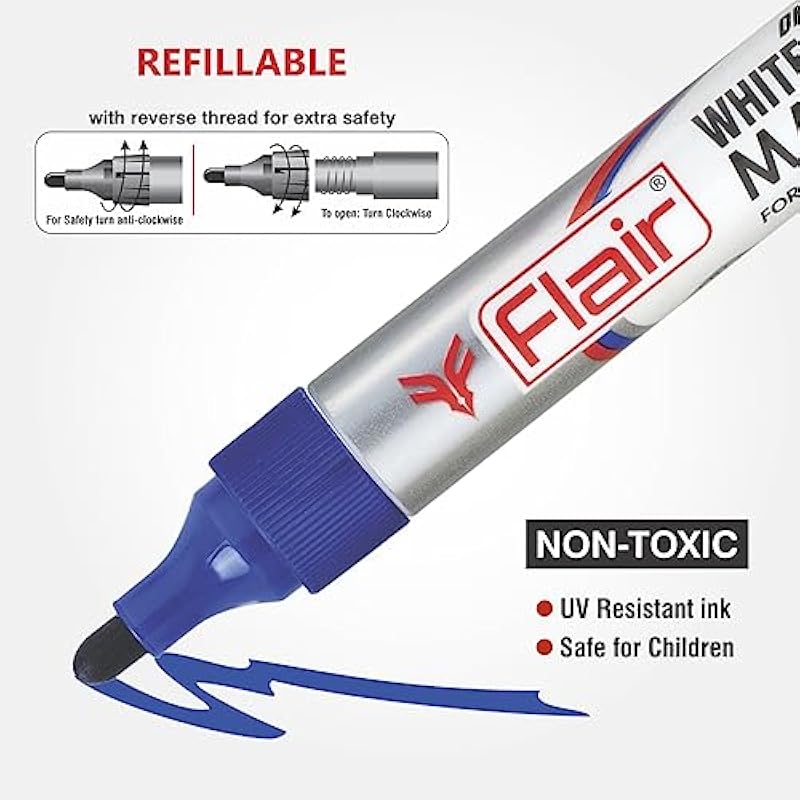 

Flair Creative Series Dry Erase White Board Pen | Quick Drying Ink | Ideal For Whiteboard, Glass & Non-Porous Surface | 41