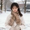 Korean Style Double-Sided Faux Mink Fur Scarf: Women's Thick Warm Neck Warmer for Autumn/Winter - Versatile & High-End Feel