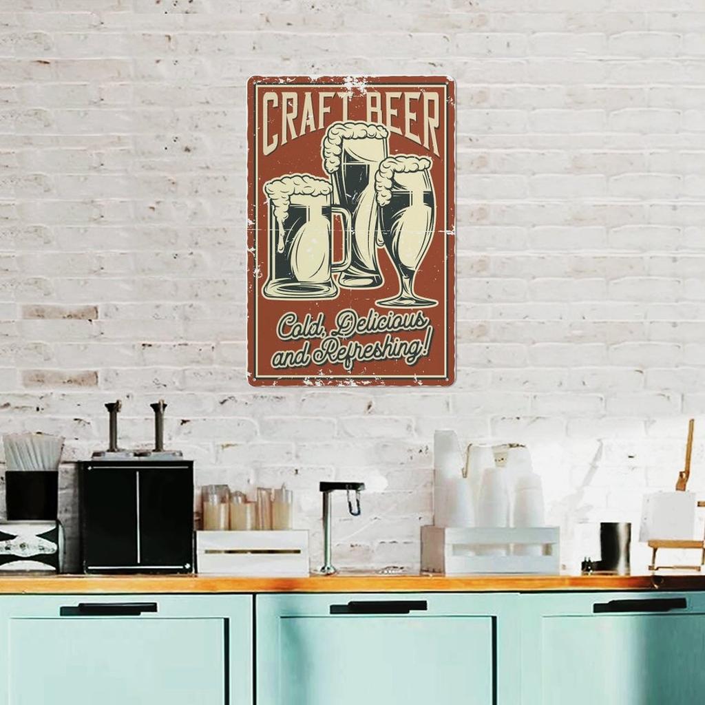1Pc Vertical Tin Wall Poster Metal Sign Decor 2030cm / 3040cm Retro Style Home Bar Garage Cafe Kitchen Living Room