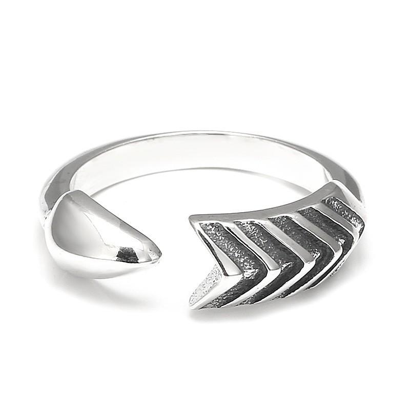 Adjustable Arrow Ring Men Women Sterling Geometric Open Band Vintage Minimalist Finger Adjustable Open Band