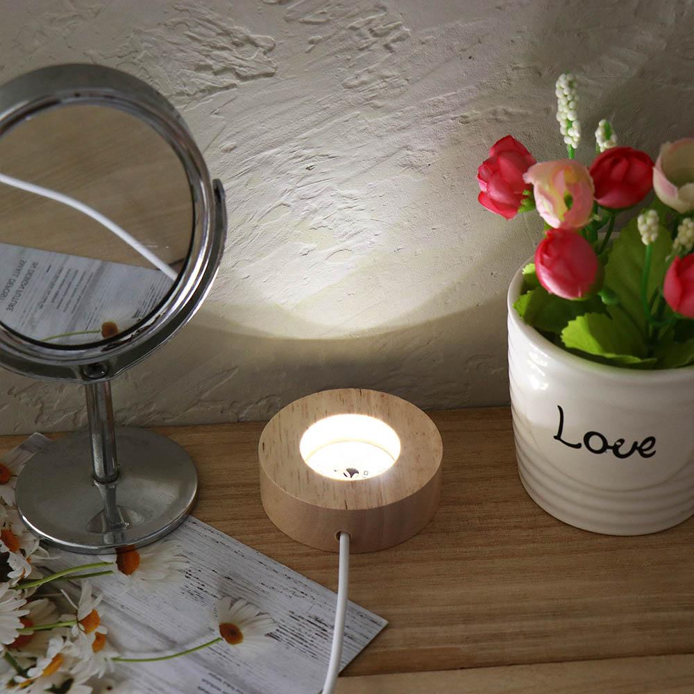 Night Light Display Stand Night Lamp Wooden LED Light Wood Light Base Lamp Base Lamp Holder