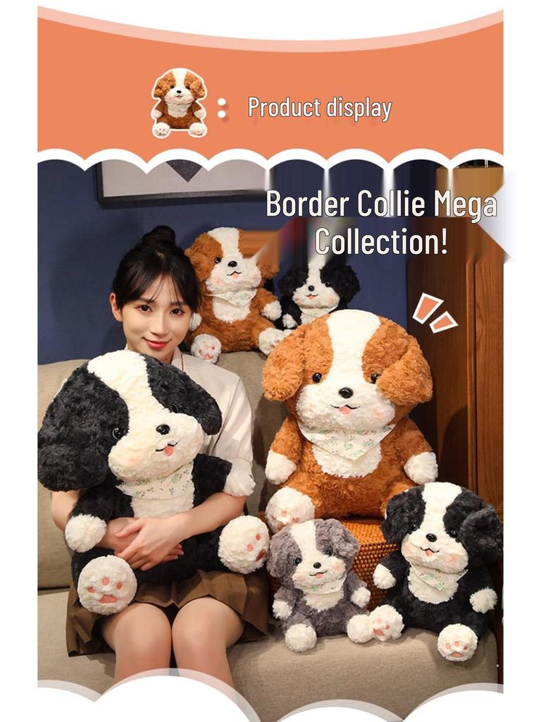 Border Collie Puppy Plush Doll - Cute Comfort Pillow & Birthday Gift for Children