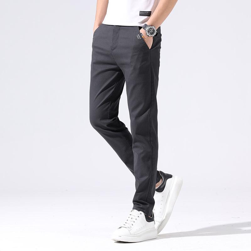 

2023 Мужские эластичные облегающие деловые повседневные брюки 34 темно-серого