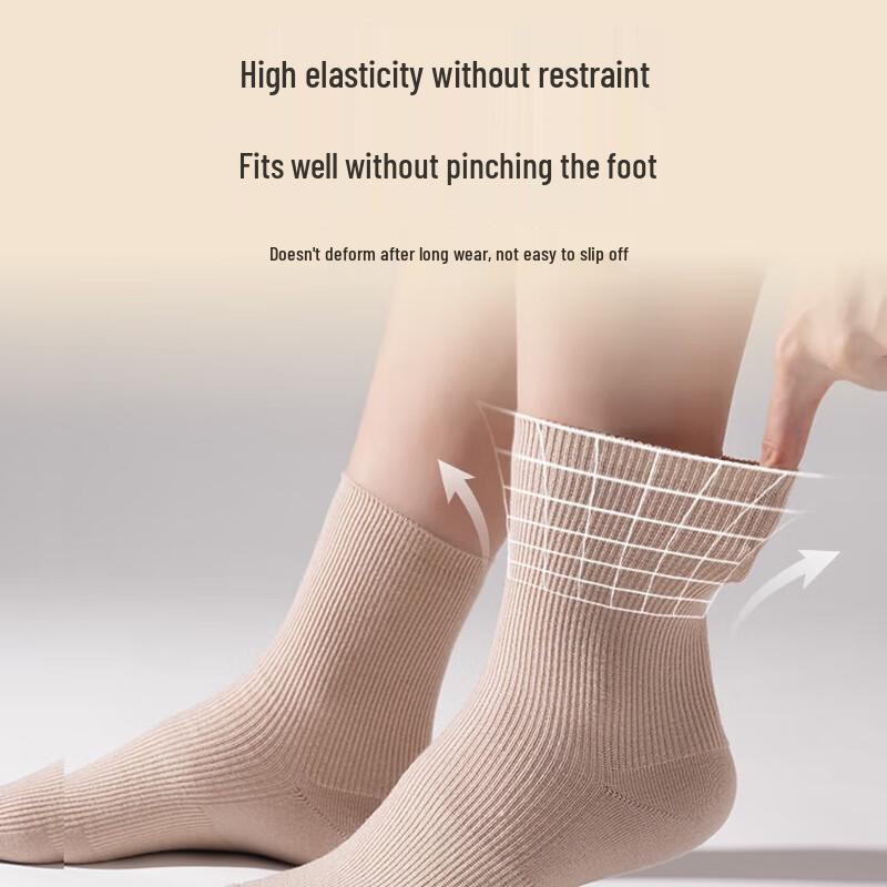 Women's Mercerized Wool Blend Thickened Antibacterial Warm Mid-Calf Socks (3-Pack)