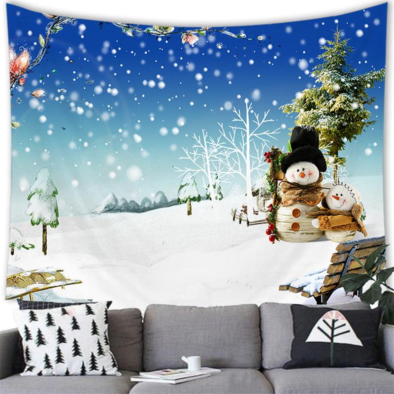 Merry Christmas Cartoon Snowman Cross Border Tapestry Wall Hanging