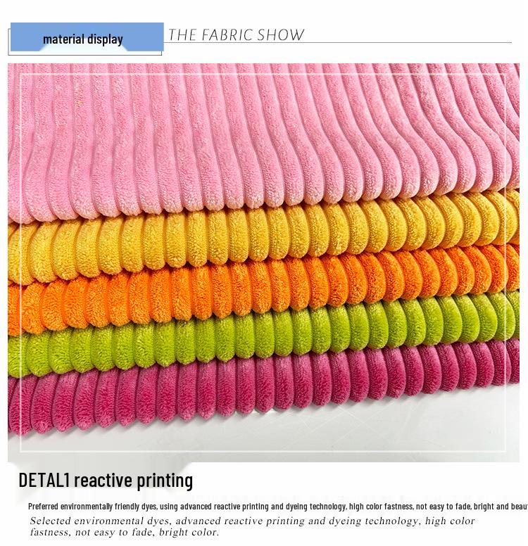 Corduroy Rib Knit Plush Fabric for Toys, Pet Nests, Shoes, and Home Textiles