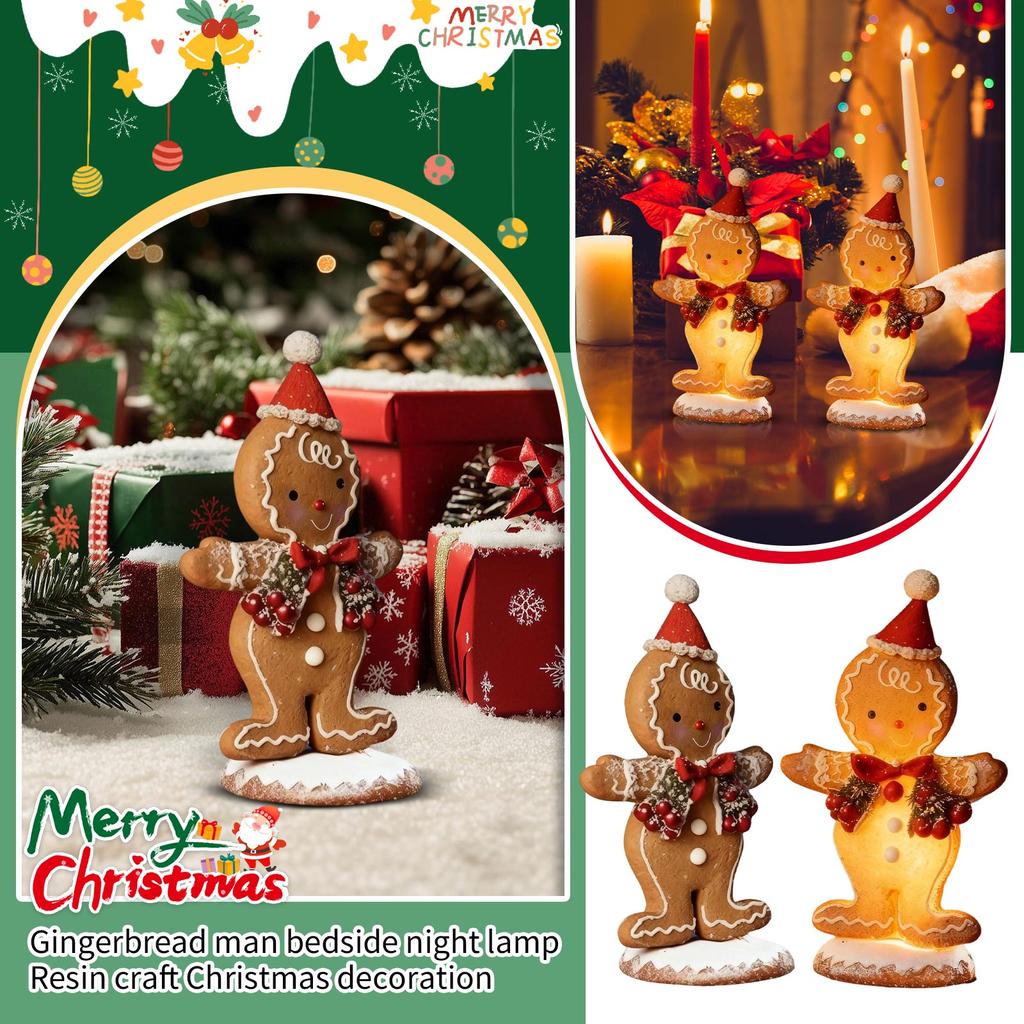 Resin Craftsmanship Christmas Decoration Bedhead Night Light Small Ornament Holiday Atmosphere Gift