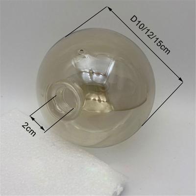 Pantalla de repuesto para lámpara de cristal ahumado G9 de 10 cm de diámetro, 12 cm de diámetro y 15 cm de profundidad, con abertura de 2 cm, color coñac, ámbar, gris, globo, G9, cubierta para piezas.