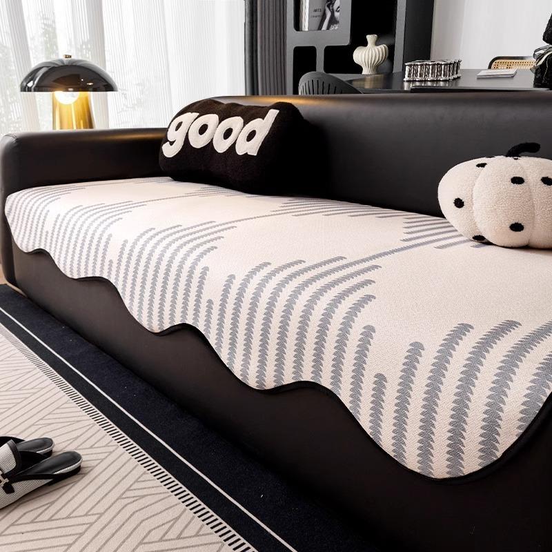Special-Shaped Chenille Sofa Cover Pad New Light Luxury One-Piece Straight Non-Slip Leather Sofa Special Cover Seat Cushion