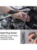 2-piece Universal Magnetic Spark Plug Wrench for Automotive Spark Plugs, 14/16mm Installation, Replacement, Repair Kit, Spark Pl