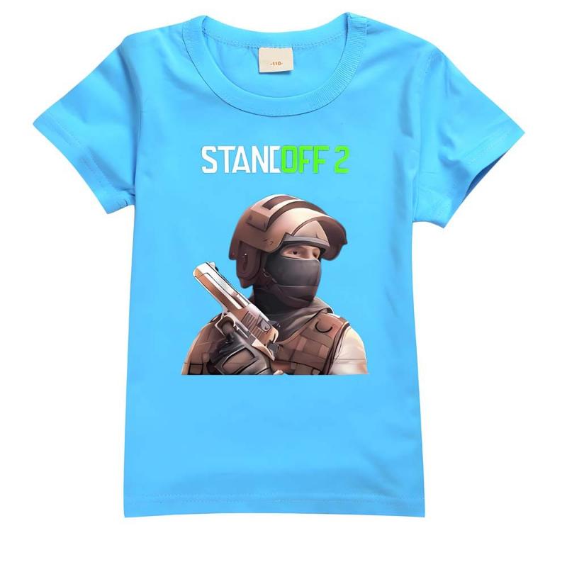 

Дитяча футболка для гри Assault Game Standoff 2 Дитячий одяг Stand Off Підліткові хлопчики Бавовняні футболки з круглим вирізом Дитячі дівчатка Топи з коротким рукавом 110