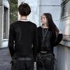 Europäisches und amerikanisches Y2K personalisiertes dunkles bedrucktes Rundhals-Langarm-Retro-Streetwear-Trend-Oberteil