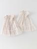 Korean Style Girls' Floral Puff Sleeve Princess Dress with Breathable Mesh Skirt for Infants and Toddlers