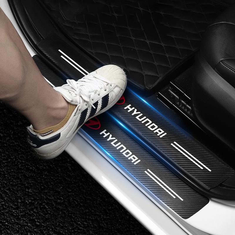 4 Buc/Set Protecție Prag Ușă Mașină Fibră de Carbon Autocolant 3D Accesorii Auto Pentru Hyundai Tucson 2021 Accent I10 I20 Kona Getz Solaris I30 Creta