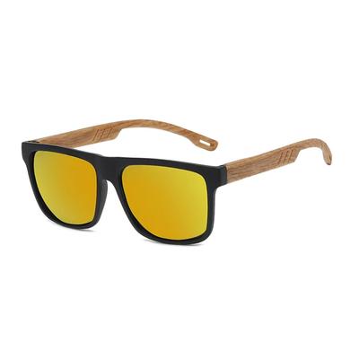 Sommer Federgelenke Holzmaserung Sonnenbrille UV400 Schutz Retro Radsport Brille Lässiger Quadratischer Rahmen Sonnenbrillen für Damen Herren