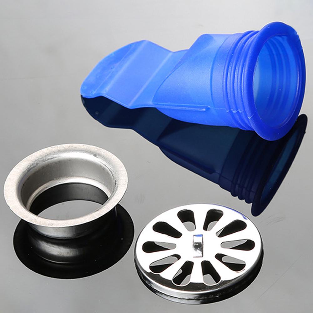 Stainless Pipe Floor Sewer Strainer Drain Silicone Core Kitchen