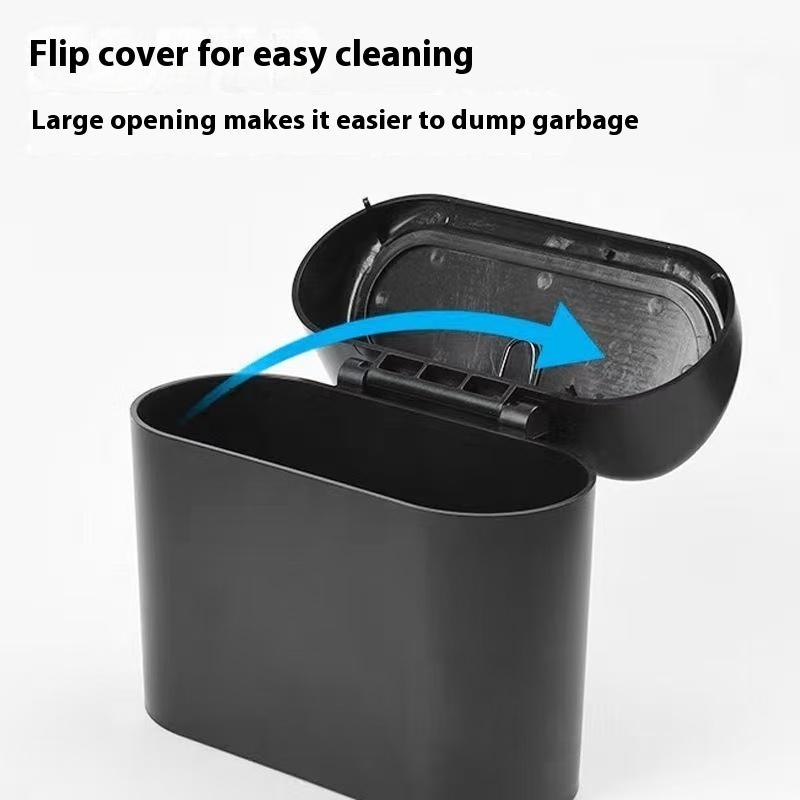 Car Trash Can ABS Universal Portable Small Trash Car Seat Back Hanging Mini Vehicle Garbage Organization Storage Box Accessories