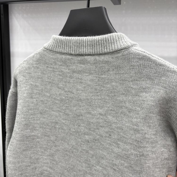 Men's High Gram Weight Solid Color Crew Neck Knit Sweater - New 2025 Casual Fashion
