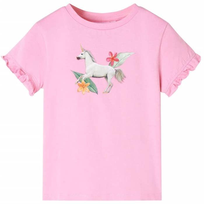 T-shirt enfants à manches courtes rose vif 92/104/116/128/140