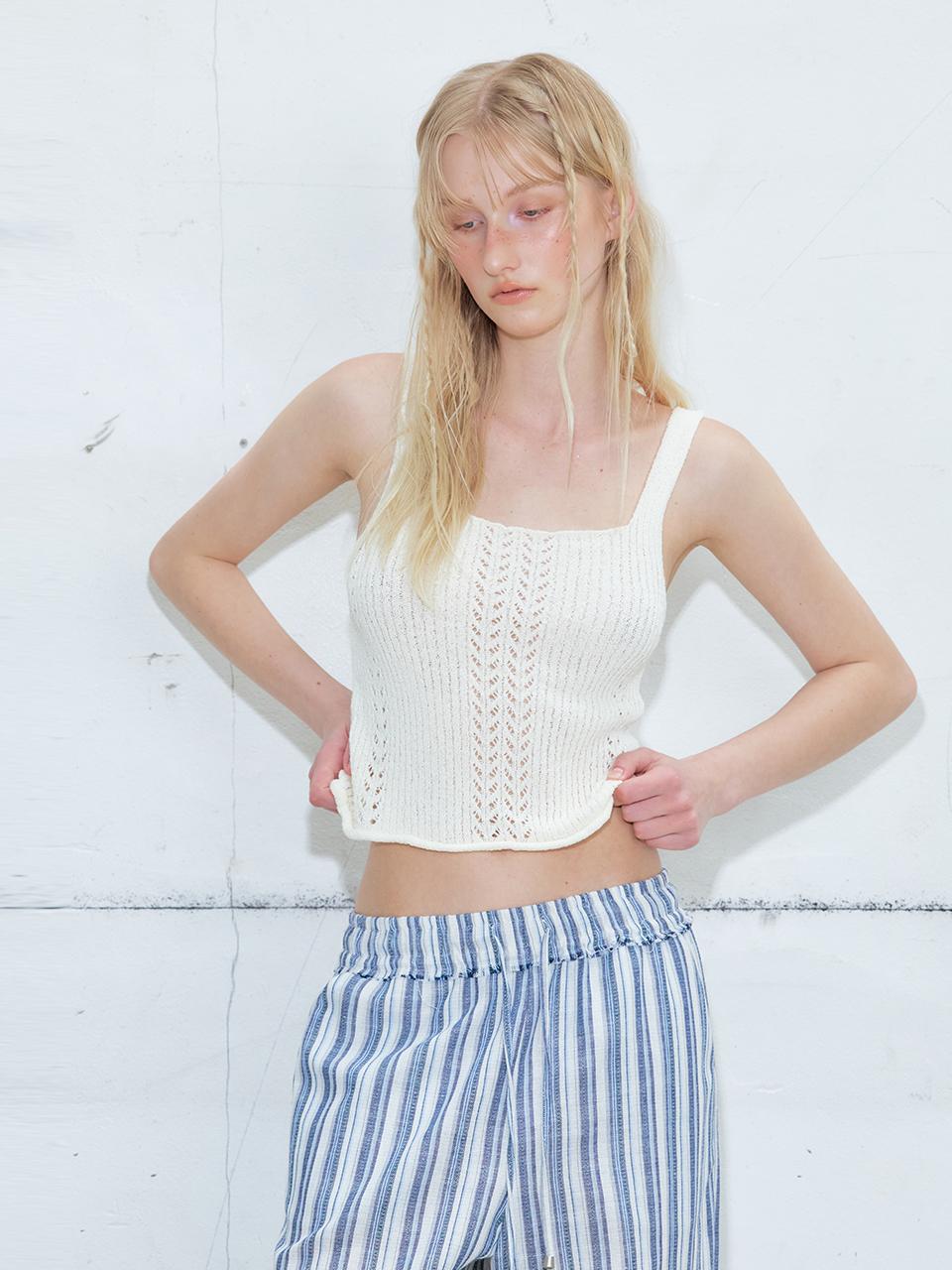 Etmont Ribbed Sleeveless Knit Top, Ivory Ivory/Free