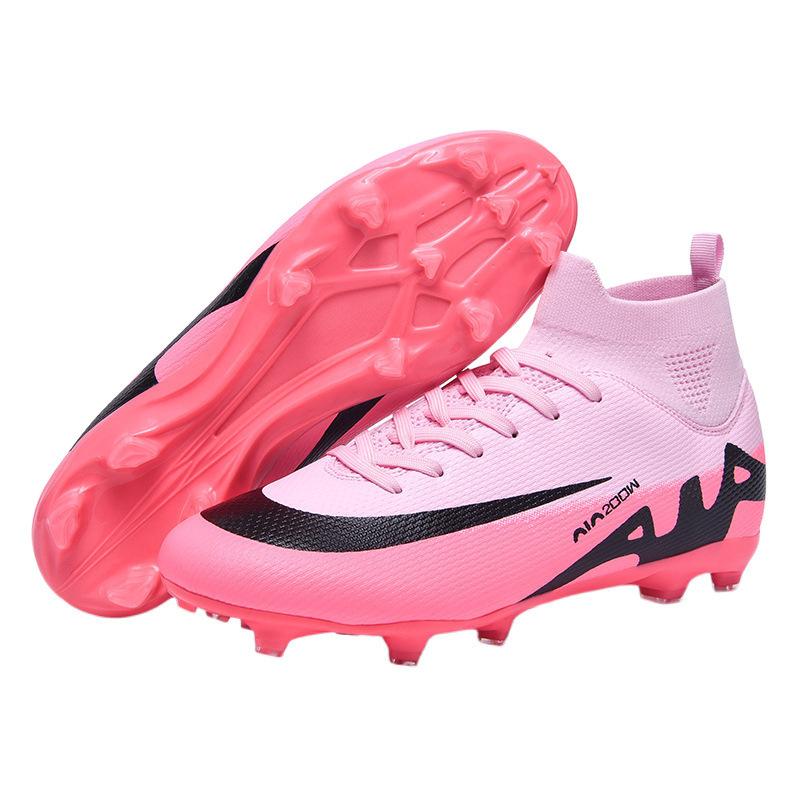 Large Size Football Shoes Men's High-top Student Competition Training Shoes Artificial Grass Ground Nails Long Broken Nails Children's Sports Shoes