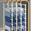 Practical Folding Pant Rack Hangers Portable Home Organization Metal Foldable Clothes Hanger with Multi Clip Layers