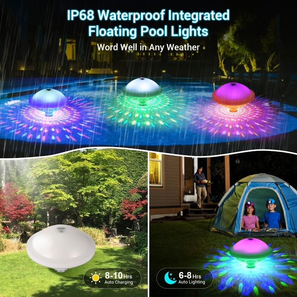 Fountain Light Multi Color Led Floating Lights 7 Color Waterproof Swimming Pool Lamp Changing Water Drift Lamp Swimming Pool