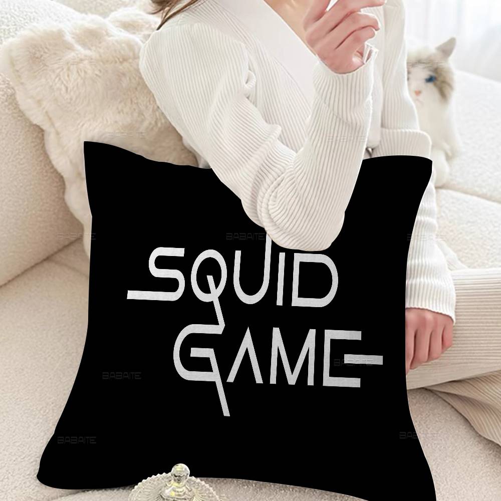 Heißer TV-Horror S-Squid Game Ahorn-Design Kissenbezug Glückliche Herbsternte Deko Feiertagsdeko Kissenbezug